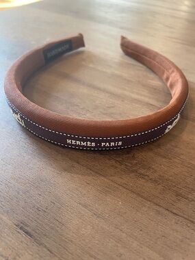 UPCYCLED headband with Authentic Hermes ribbon
